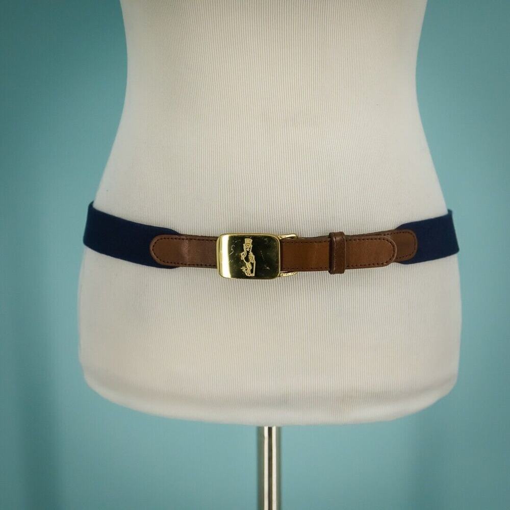 Vintage 1984 Planters Peanuts Brass Gold Tone Men's Belt Buckle Adjustable Belt